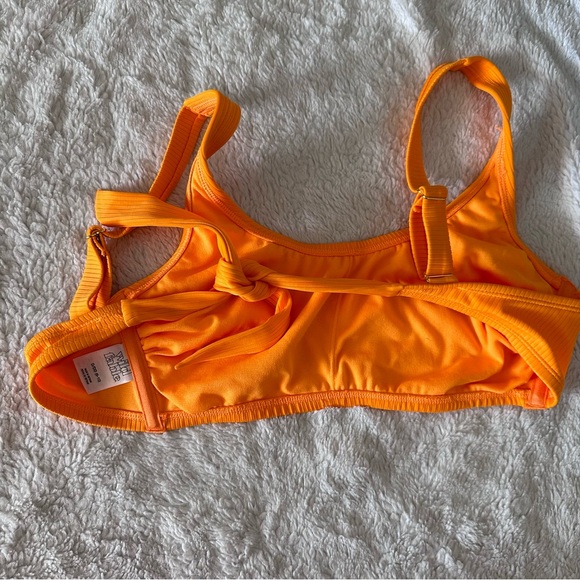 Neon Orange Wild Fable Tie Back Swim Top - Picture 2 of 3